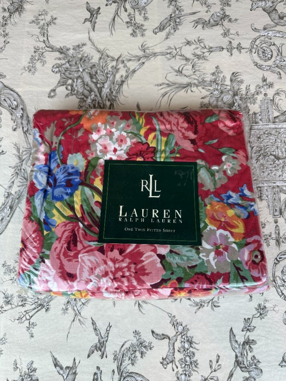 New VTG Ralph Lauren Twin Fitted Bedsheet Beach House Floral